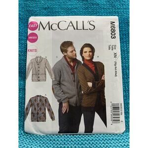 McCalls 6803 Sewing pattern Cardigan V neck size XL XXL XXXL